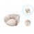 Beige cushion for rope hanging chair, comfortable seat pad for indoor outdoor swing, detail view