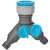 Cellfast Csapos 2 utas vízfolyam elosztó IDEAL, grey and blue water splitter for two hoses