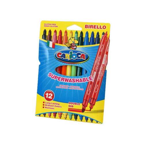 Carioca Superwashable kétoldalas filctoll szett, 12 darabos, gluténmentes, nem mérgező, kimosható