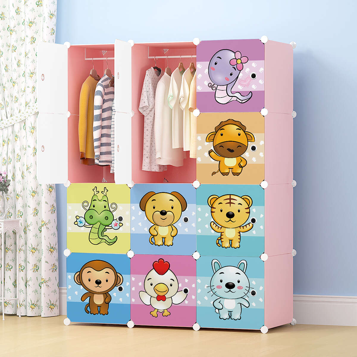 Moduláris Gyerekruhaszekrény - 12 Ajtó - 148x111x37 cm