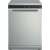 Front view of Whirlpool W7F HS51 X freestanding dishwasher silver color
