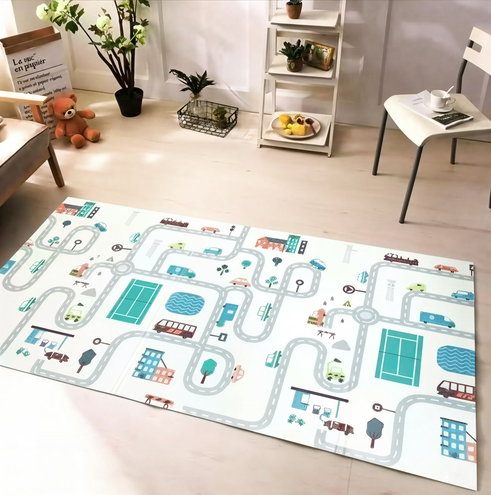 E-shop Pepita obojstranná skladacia podložka na hranie 150x200cm - Vozid...