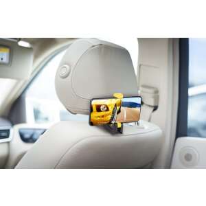 Dunlop 2in1 fejtámlához rögzíthető telefontartó, telefonnal a tartón - Dunlop