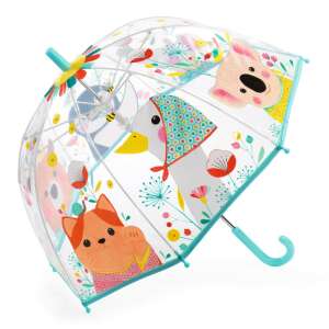 Djeco kids umbrella with cute animal design, clear, colorful, nature theme - Children's Umbrella