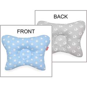 Scamp Laposfejűség Elleni Párna Kék Csillagok Elefánt - Elülső és Hátsó Oldal - Scamp