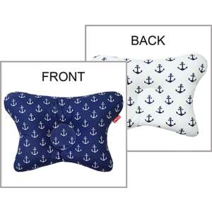 Ancora kék/fehér baba párna laposfejűség ellen, 0-4 hónapos korig, horgony mintával, Ancora márka - Scamp