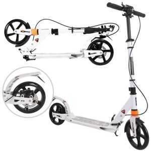 Pepita Klapproller für Erwachsene mit Hinterrad-Scheibenbremse und verstellbarer Lenkerhöhe - 100kg Tragfähigkeit #weiß 125227806 - Sport & Freizeit