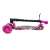 Pepita foldable three-wheeled scooter with LED wheels, adjustable handlebar height, pink