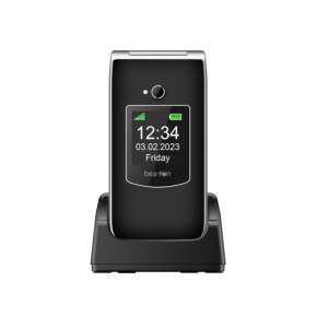 Beafon SL605 vyklápací mobilný telefón nezávislý na karte s tlačidlom SOS, dock, čierny