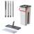 Pepita flat mop set with two-chamber bucket and 2 microfiber pads, grey