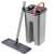 Pepita flat mop set with two-chamber bucket and 2 microfiber pads, grey