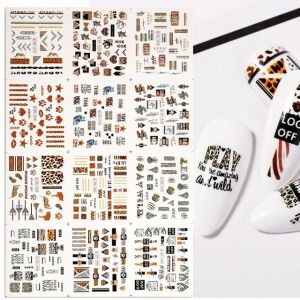 Leopárdmintás 3D Körmöndíszítő Matricák - 180 db 135193234 - Körömmatrica