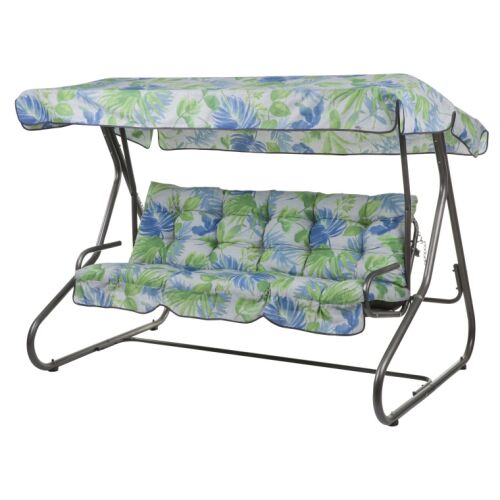 Milano 4 személyes kerti hinta virágos párnákkal és tetővel