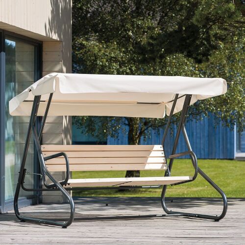 Toledo Kerti Hintaágy - 150cm Fa Ülőfelülettel