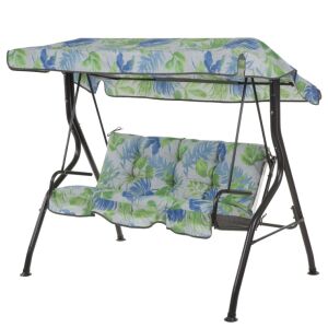 Patio Luna Hintaggy 3 személyes kerti hintaágy levélmintás tetővel és párnákkal - Hintaágy
