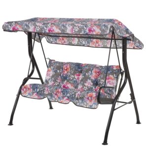 Patio Luna virágos hintaágy, 3 személyes kerti hinta - Hintaágy