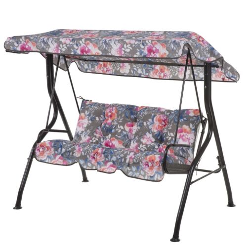 Patio Luna virágos hintaágy, 3 személyes kerti hinta