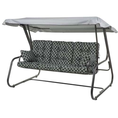 Patio Celebes fekete-fehér hintaágy tetővel és mintás párnákkal