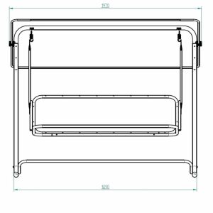 Patio Casablanca hintaágy méretek, elölnézet - Hintaágy