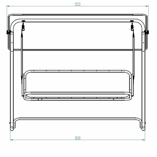 Patio Casablanca hintaágy méretek, elölnézet