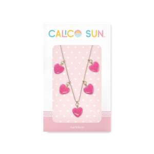 Colier Calico Sun cu inimi roz roz pentru fete - Ooly