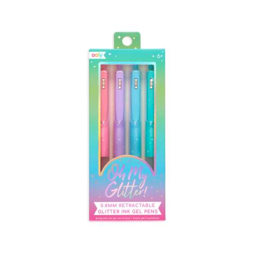 Ooly Oh My Glitter 0.8mm Retractable Glitter Ink Gel Pens 4 Pack