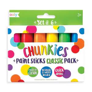 Ooly Chunkies Paint Sticks Classic Pack, set of 6, no brush or water needed, quick drying, easy and clean, colorful paint sticks for kids - Ooly