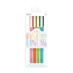 Ooly Fine Line Gelstifte, 6er Pack, 0,7 mm feine Spitze, sortierte Farben - Stifte & Bleistifte