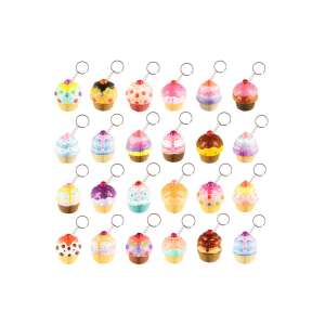 24 pack of colorful cupcake keychains - Keychain