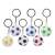 Set of 6 soccer ball keychains, each keychain features a different color soccer ball