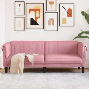 vidaXL rózsaszín 3 személyes bársony kanapé 95315564 