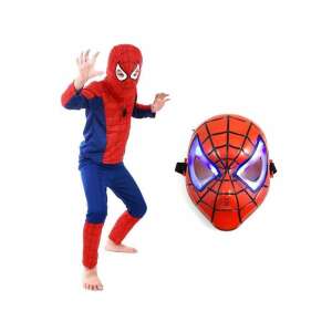 Spiderman KidMania® costume set with light-up mask for kids, red and blue, spider web design, perfect for Halloween or cosplay - KidMania Costume for Kid
