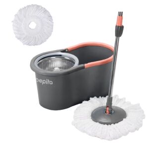 Pepita Spin Mop ротационен моп комплект с 360° въртяща се глава + 2 бр. резервни глави #сив 120436015