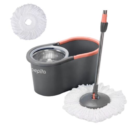 Pepita Spin Mop forgófejes Felmosó szett 360°-ban forgatható fejjel + 1db ajándék pótfej #szürke