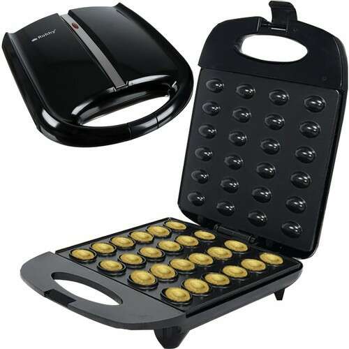 Runhy Nuss-Kuchen-Maker, 24 Formen, schwarz, antihaftbeschichtet, 1600W