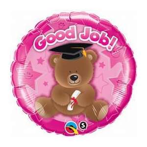 18 inch-es Good Job Bear Pink Ballagási Fólia Lufi 95324638 