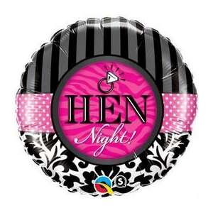 18 inches-es Hen Night! Damask & Stripes Fólia Lufi - Qualatex