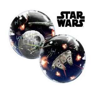 Star Wars 24 inch (61 cm) buborék lufi Halálcsillag és Millennium Falcon mintával - Qualatex