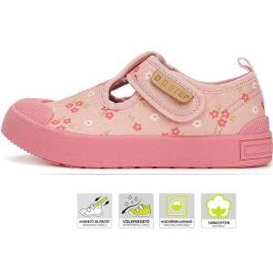 D.D.Step Virágos rózsaszín kislány vászoncipő 95329782 Utcai - sport gyerekcipő