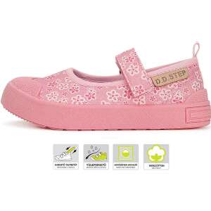 D.D.Step Virágos puncs baba vászon félcipő 95330659 Utcai - sport gyerekcipő
