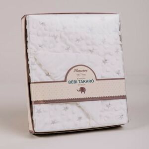 NATURTEX Babapléd - Csillagmintás - Fehér - 100x75 cm 131630075 - Babatakaró