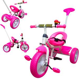 R-Sport T5 Tricikli szülőkarral, csengővel és kosárral #rózsaszín 95323442 Tricikli - Egyszemélyes tricikli