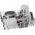 Bosch SMI4HTS00E dishwasher lower basket with dishes and cutlery