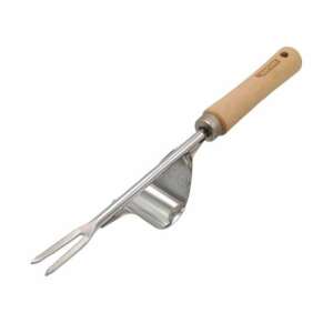 Weed puller with wooden handle, stainless steel, for removing weeds from the garden - Gardening Tool