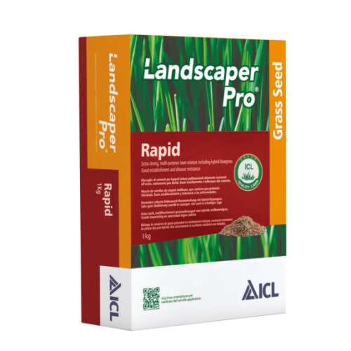 Landscaper Pro Rapid 1kg Nasiona trawy, szybko rosnąca, wielofunkcyjna mieszanka traw, w tym hybrydowe kostrzewy, dobre ukorzenienie i odporność na choroby