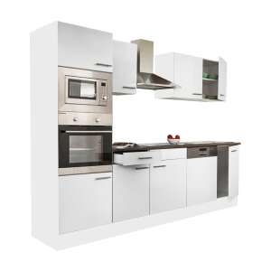 Yorki 280 fehér konyhabútor szett sütővel és mikrohullámú sütővel - Leziter