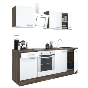 Yorki 210 konyhabútor szett sütőhellyel, tölgy és fehér kivitelben - Leziter