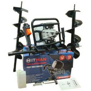 Sumker Hitman 73cc 6.5HP Gas Powered Post Hole Digger with 3 Auger Bits - Earth Auger