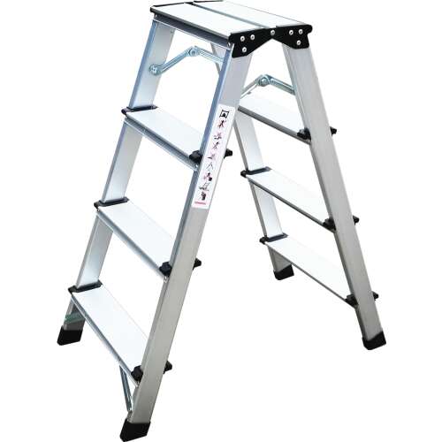 Scară din aluminiu pliabilă Pepita cu 4 trepte, 80cm