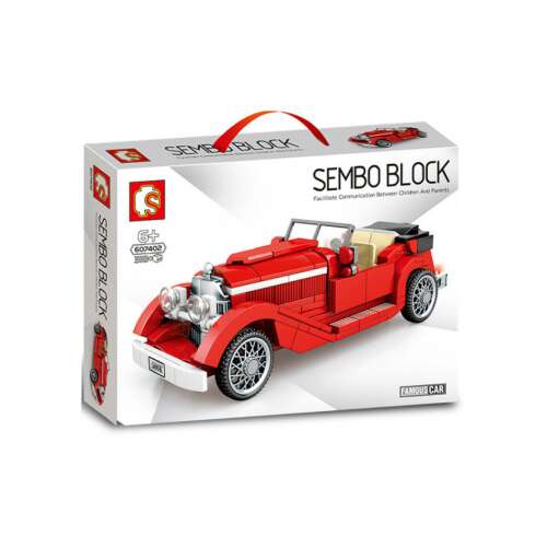Sembo Block - Oldtimer autó építőjáték készlet - piros